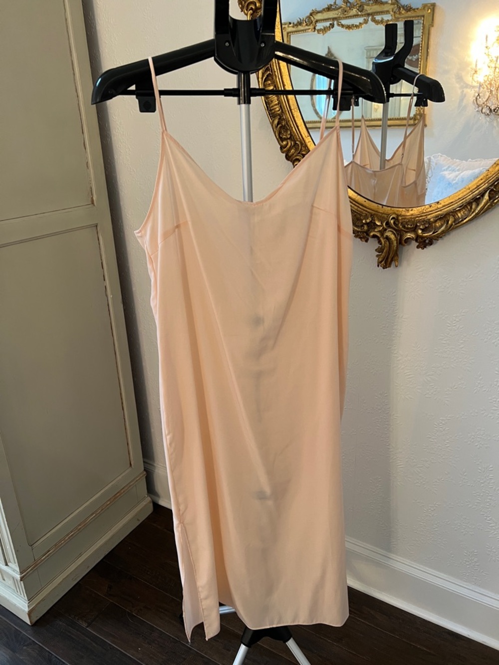 Zara Soft Peach Ruffled Neck Peasant Maxi Dress - Picture 7 of 7